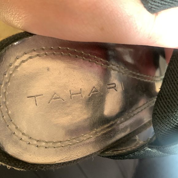 🖤Tahari Black Elastic Wedge Sandal Heels - Women’s Size 7 - Picture 7 of 8